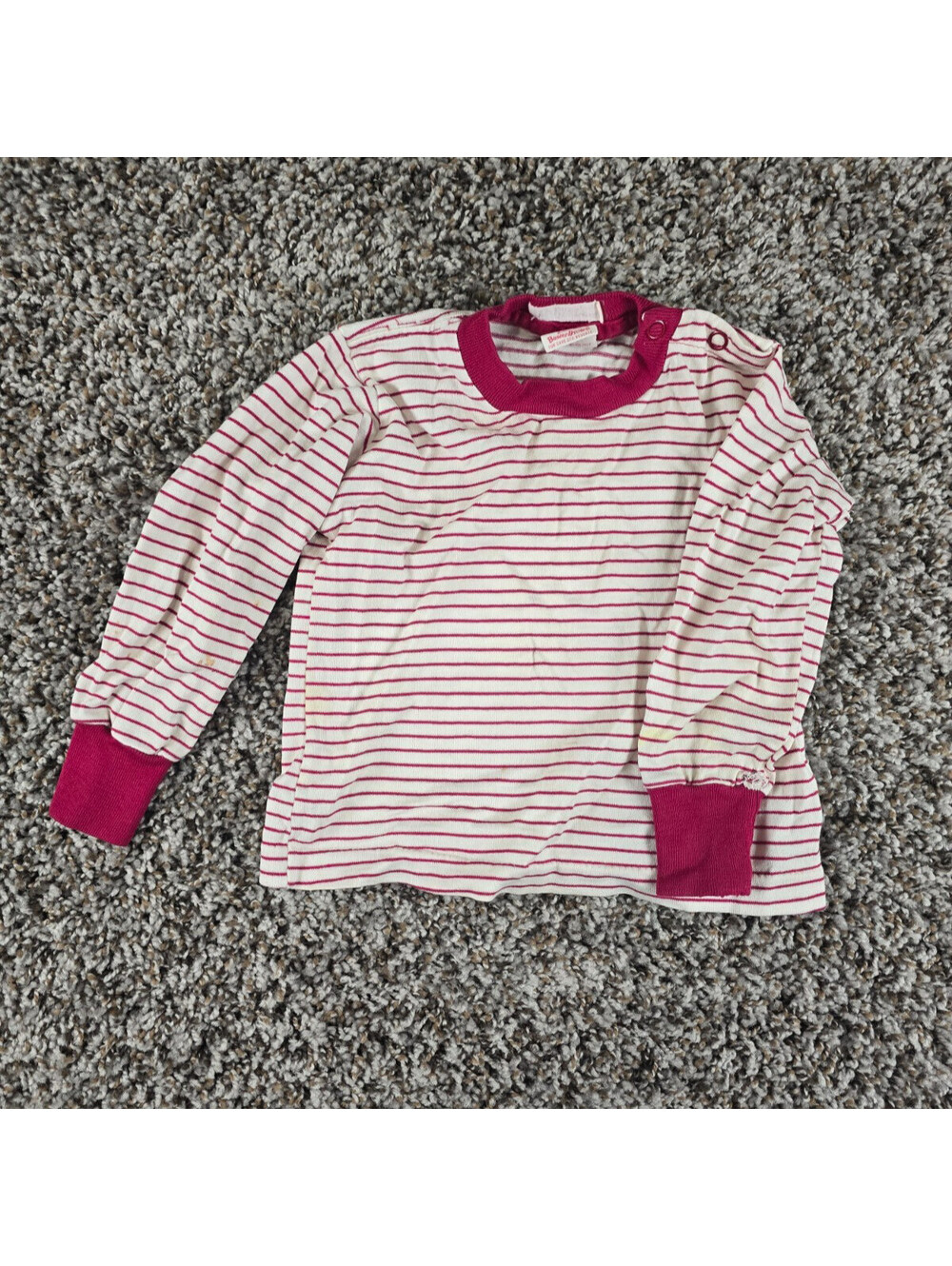 Vintage 1960s Buster Brown Toddler Sz 3 Long Sleeve T Shirt Red White Striped